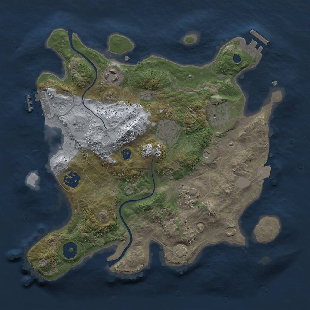 Rust Map: Procedural Map, Size: 3000, Seed: 1027326000, 11 Monuments