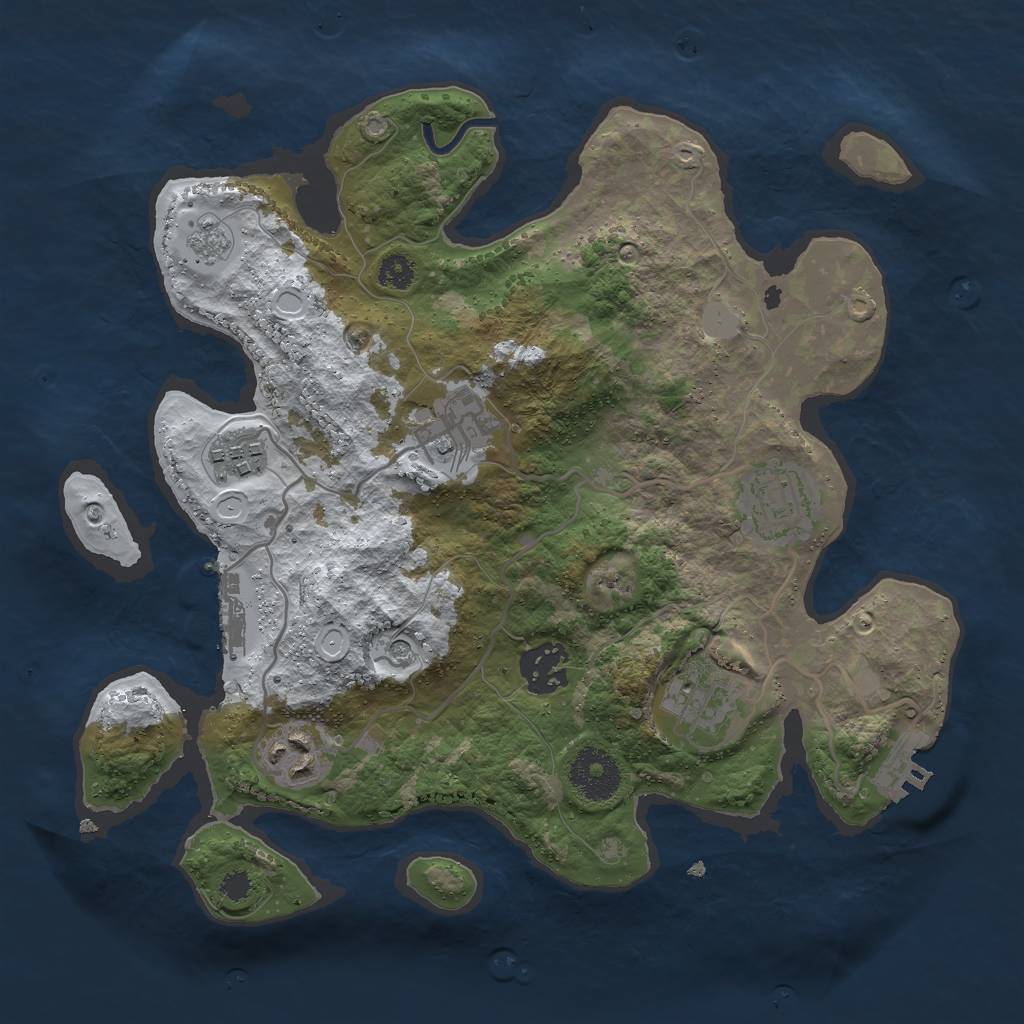 Rust Map: Procedural Map, Size: 3000, Seed: 67153, 15 Monuments