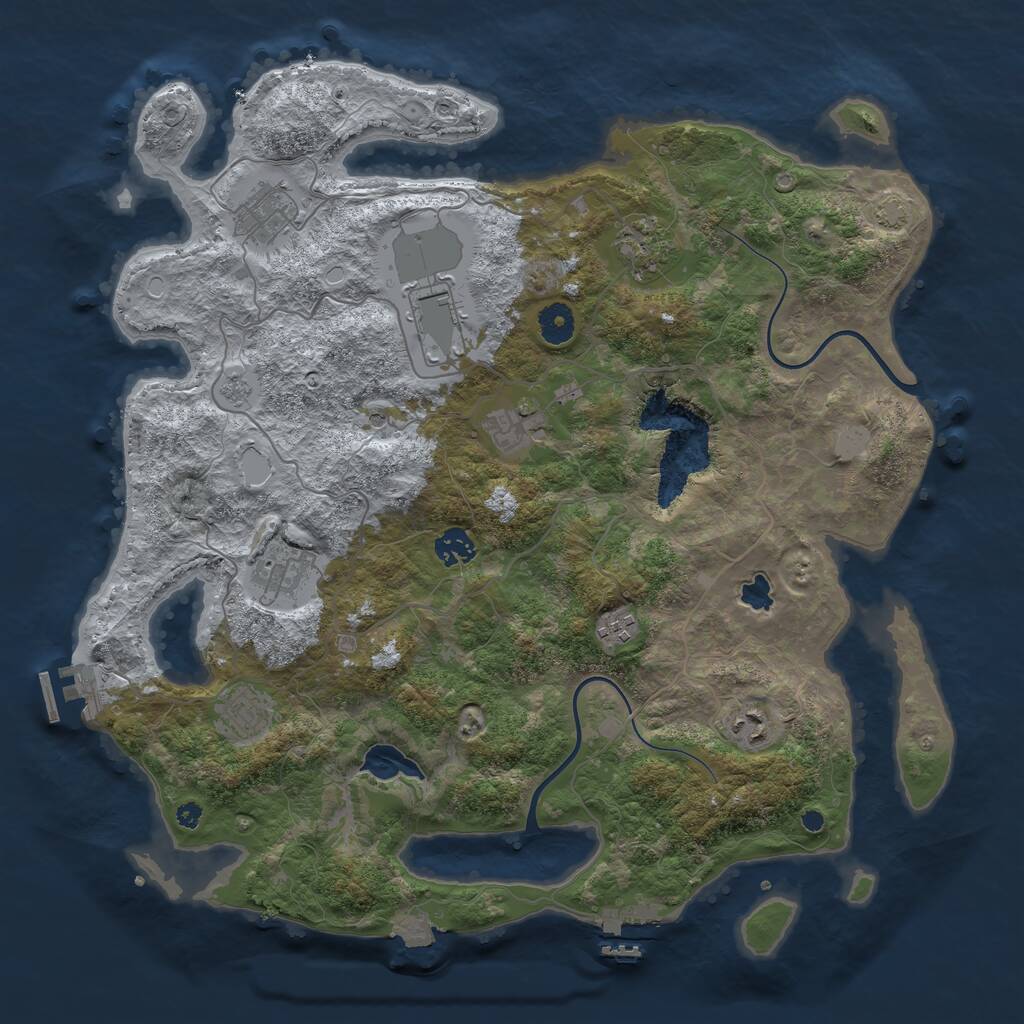 Rust Map: Procedural Map, Size: 4000, Seed: 1734660648, 15 Monuments