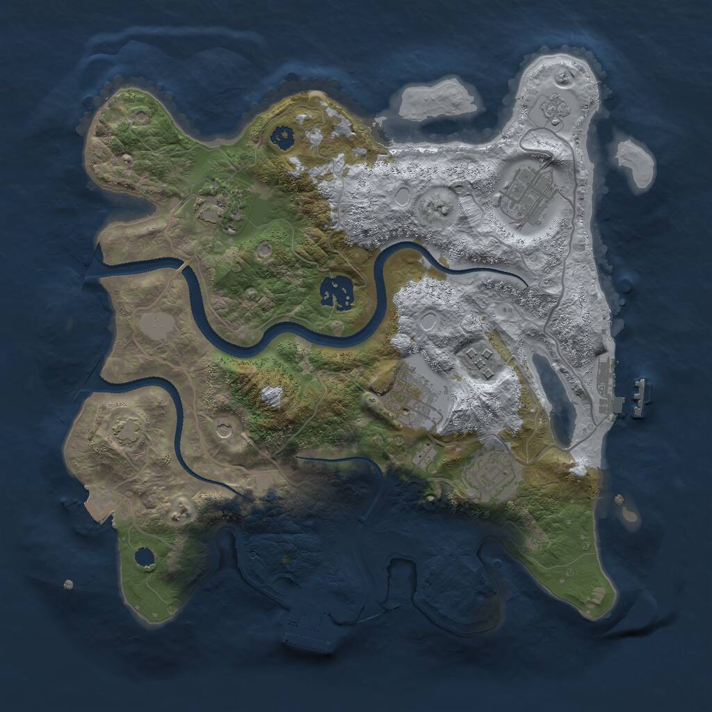 Rust Map: Procedural Map, Size: 3000, Seed: 87436, 12 Monuments