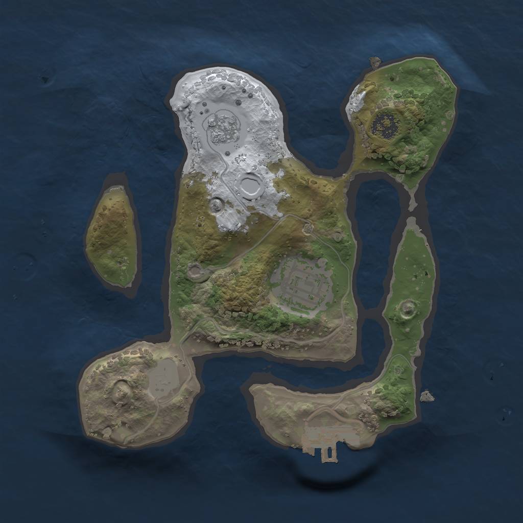 Rust Map: Procedural Map, Size: 2000, Seed: 1079316542, 8 Monuments