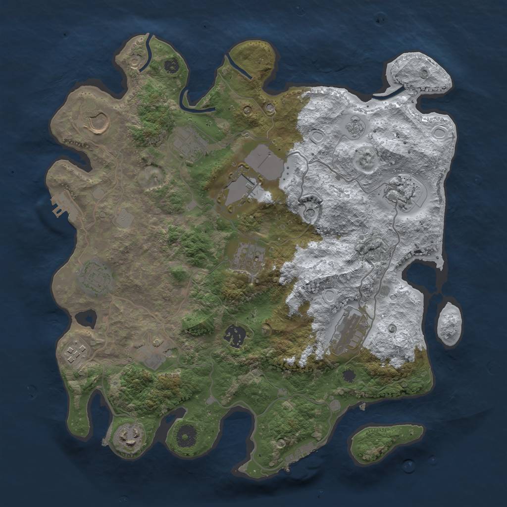 Rust Map: Procedural Map, Size: 3500, Seed: 2120, 20 Monuments
