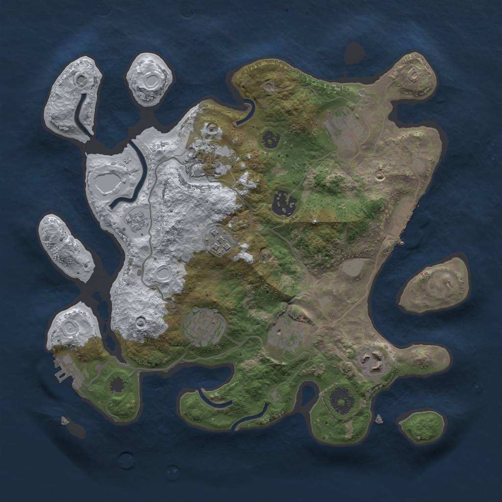 Rust Map: Procedural Map, Size: 3000, Seed: 85998, 15 Monuments