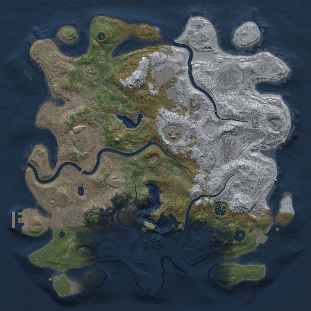 Rust Map: Procedural Map, Size: 4000, Seed: 957217969, 14 Monuments