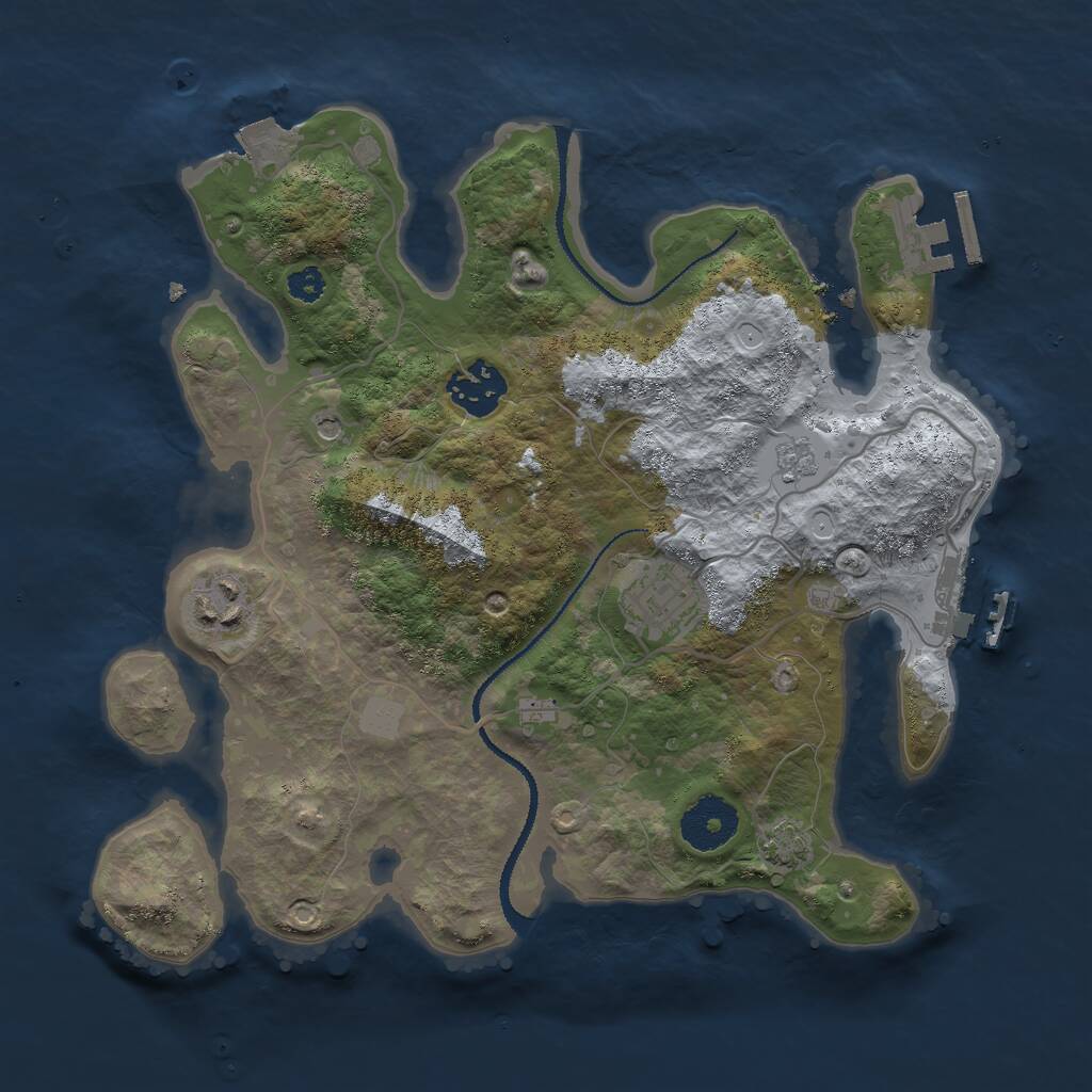 Rust Map: Procedural Map, Size: 3000, Seed: 230342482, 9 Monuments