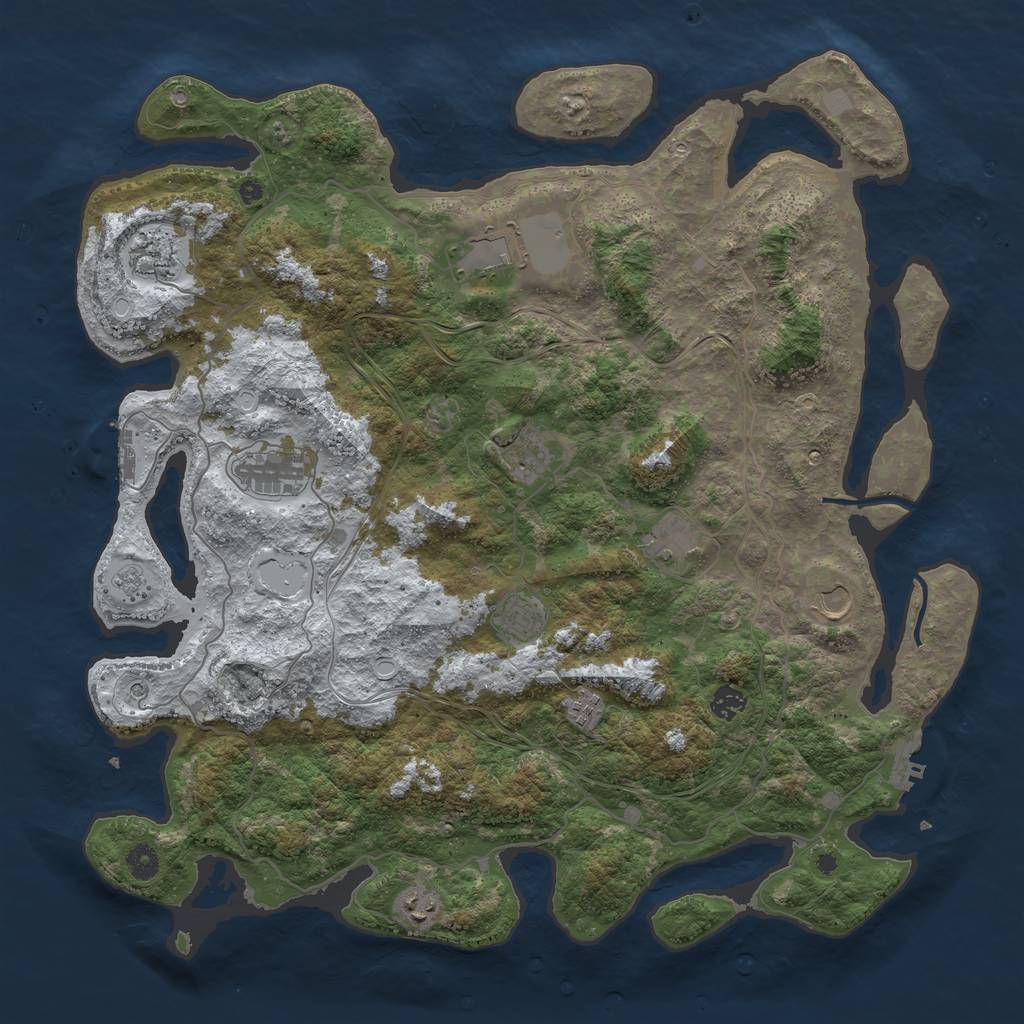 Rust Map: Procedural Map, Size: 4500, Seed: 14587, 19 Monuments