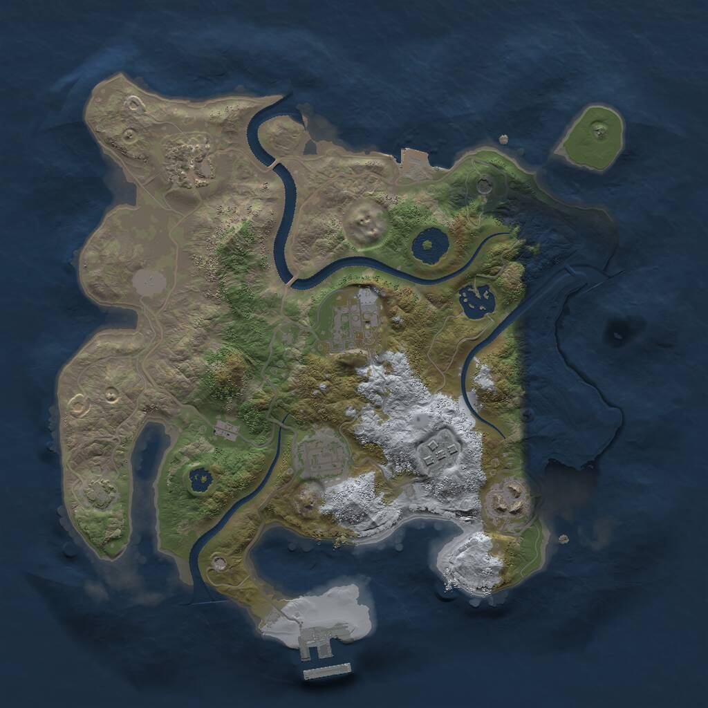 Rust Map: Procedural Map, Size: 3000, Seed: 14192, 10 Monuments