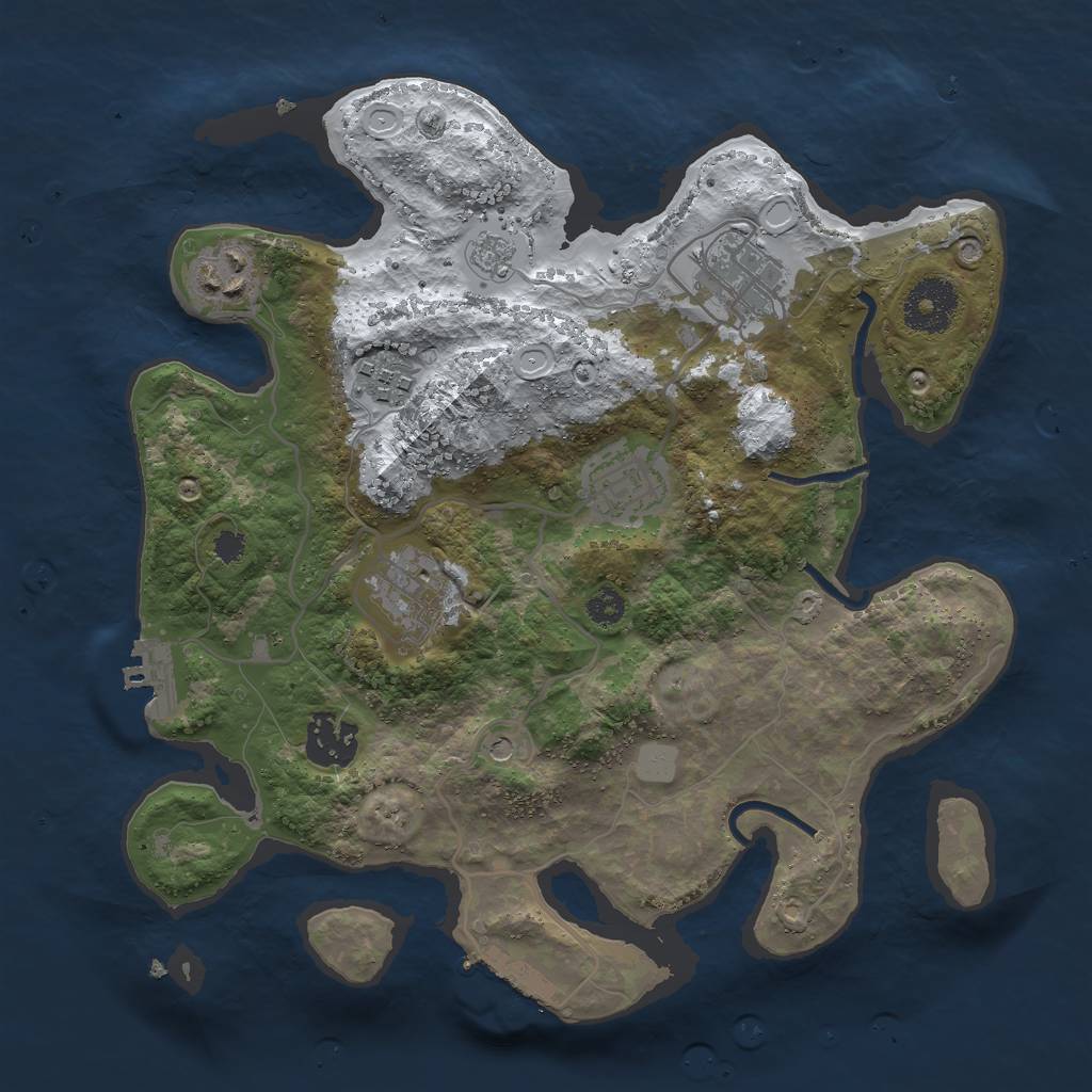 Rust Map: Procedural Map, Size: 3000, Seed: 1477595630, 15 Monuments