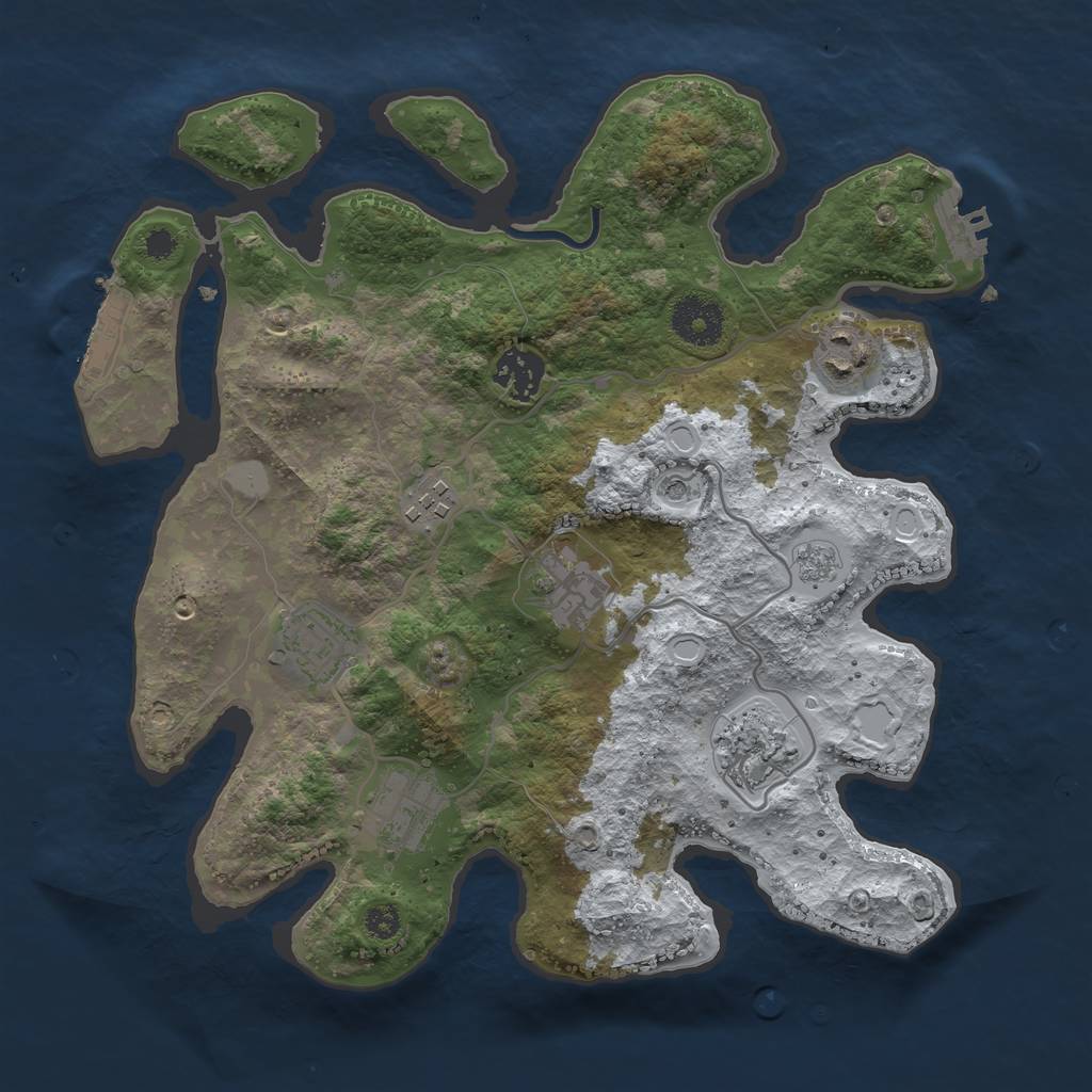 Rust Map: Procedural Map, Size: 3200, Seed: 817941, 16 Monuments