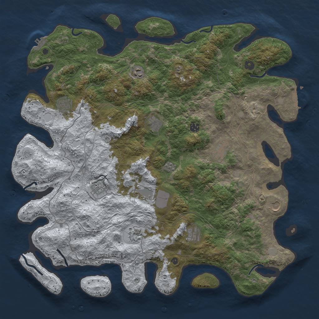 Rust Map: Procedural Map, Size: 4800, Seed: 348366290, 20 Monuments