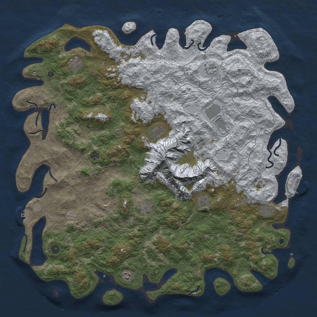 Rust Map: Procedural Map, Size: 5500, Seed: 1212873, 20 Monuments
