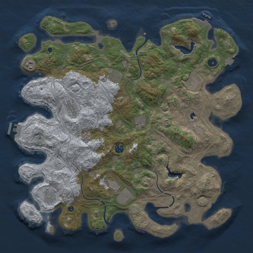 Rust Map: Procedural Map, Size: 4300, Seed: 8576195, 15 Monuments