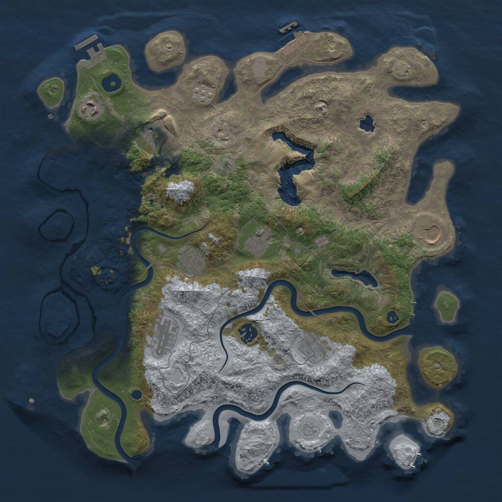 Rust Map: Procedural Map, Size: 4050, Seed: 170353759, 15 Monuments
