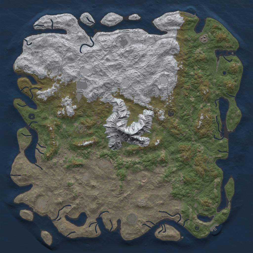Rust Map: Procedural Map, Size: 6000, Seed: 1838638246, 20 Monuments