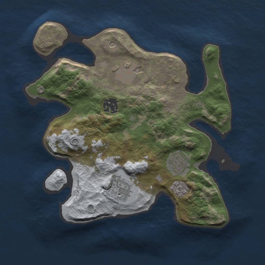 Rust Map: Barren, Size: 2600, Seed: 1768686868, 8 Monuments