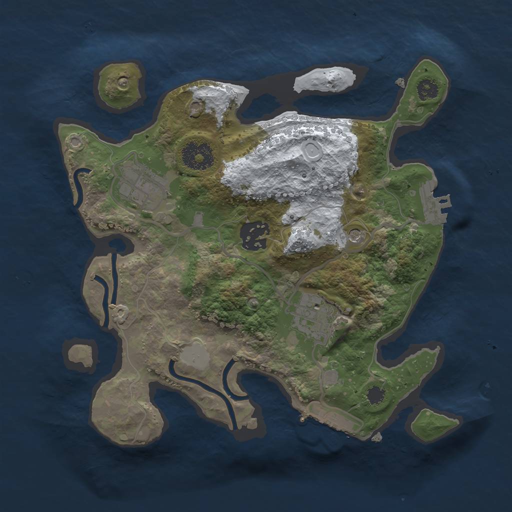 Rust Map: Procedural Map, Size: 2500, Seed: 689419827, 11 Monuments