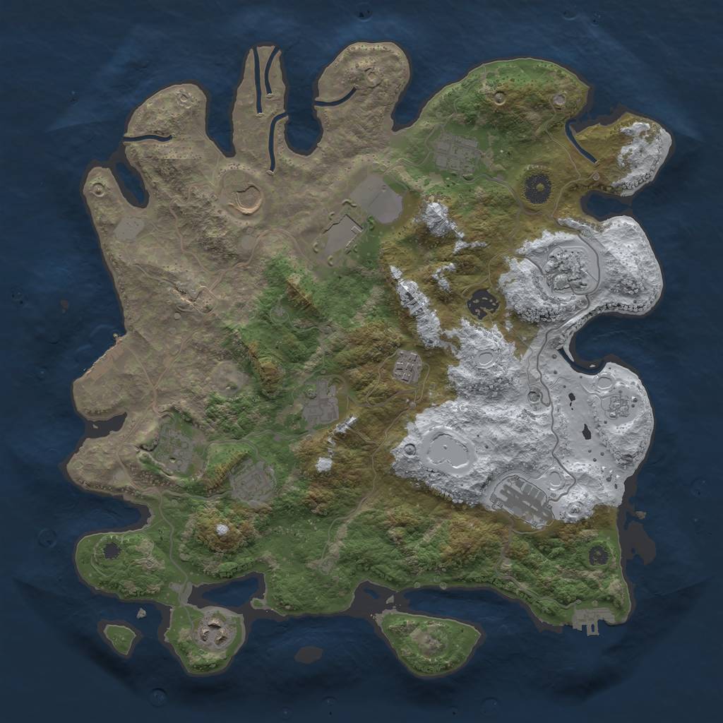 Rust Map: Procedural Map, Size: 3750, Seed: 1474427520, 20 Monuments