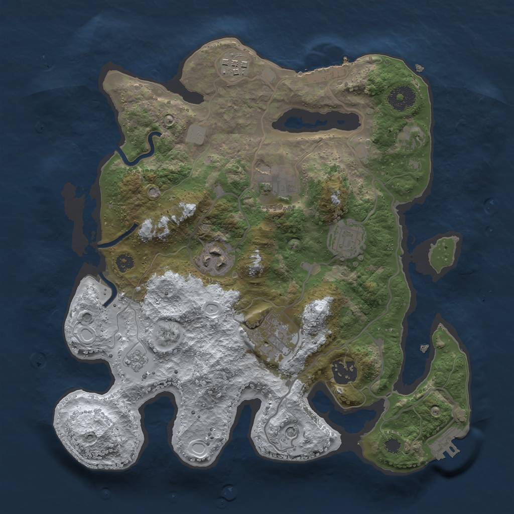 Rust Map: Procedural Map, Size: 3000, Seed: 1815452918, 15 Monuments