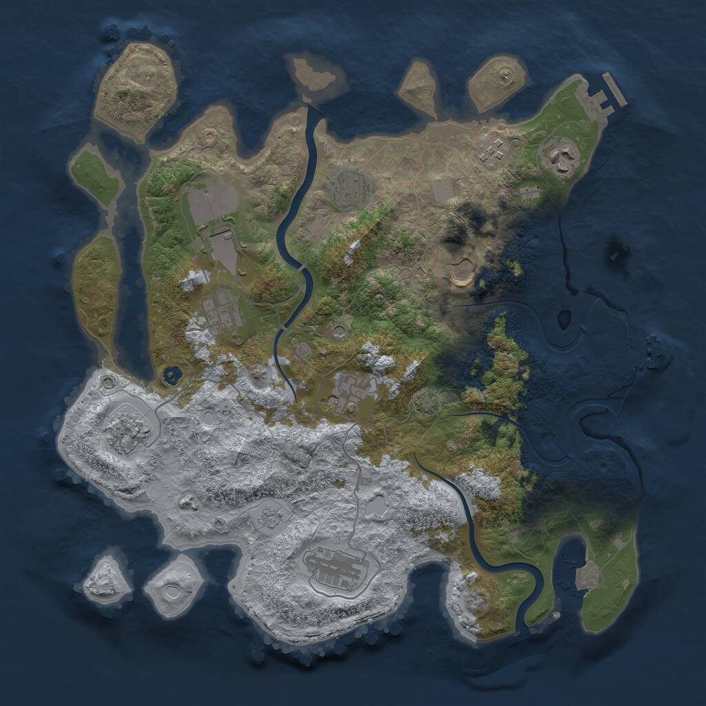 Rust Map: Procedural Map, Size: 3750, Seed: 118000037, 15 Monuments