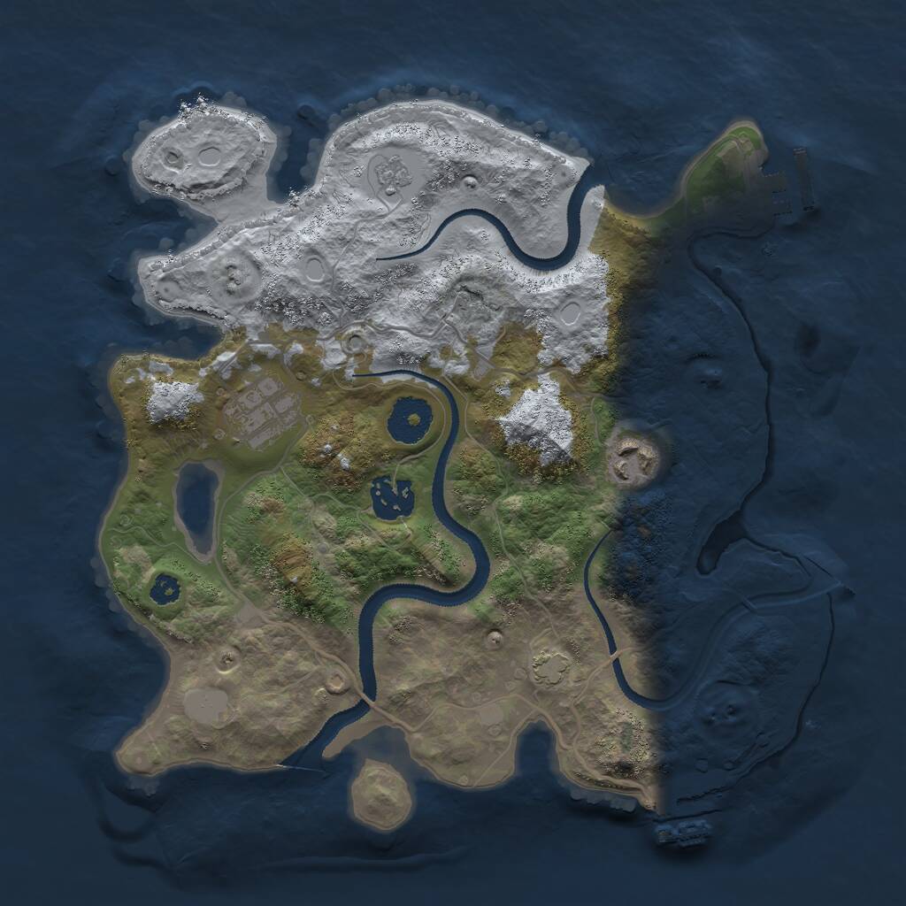 Rust Map: Procedural Map, Size: 3000, Seed: 1145448849, 8 Monuments