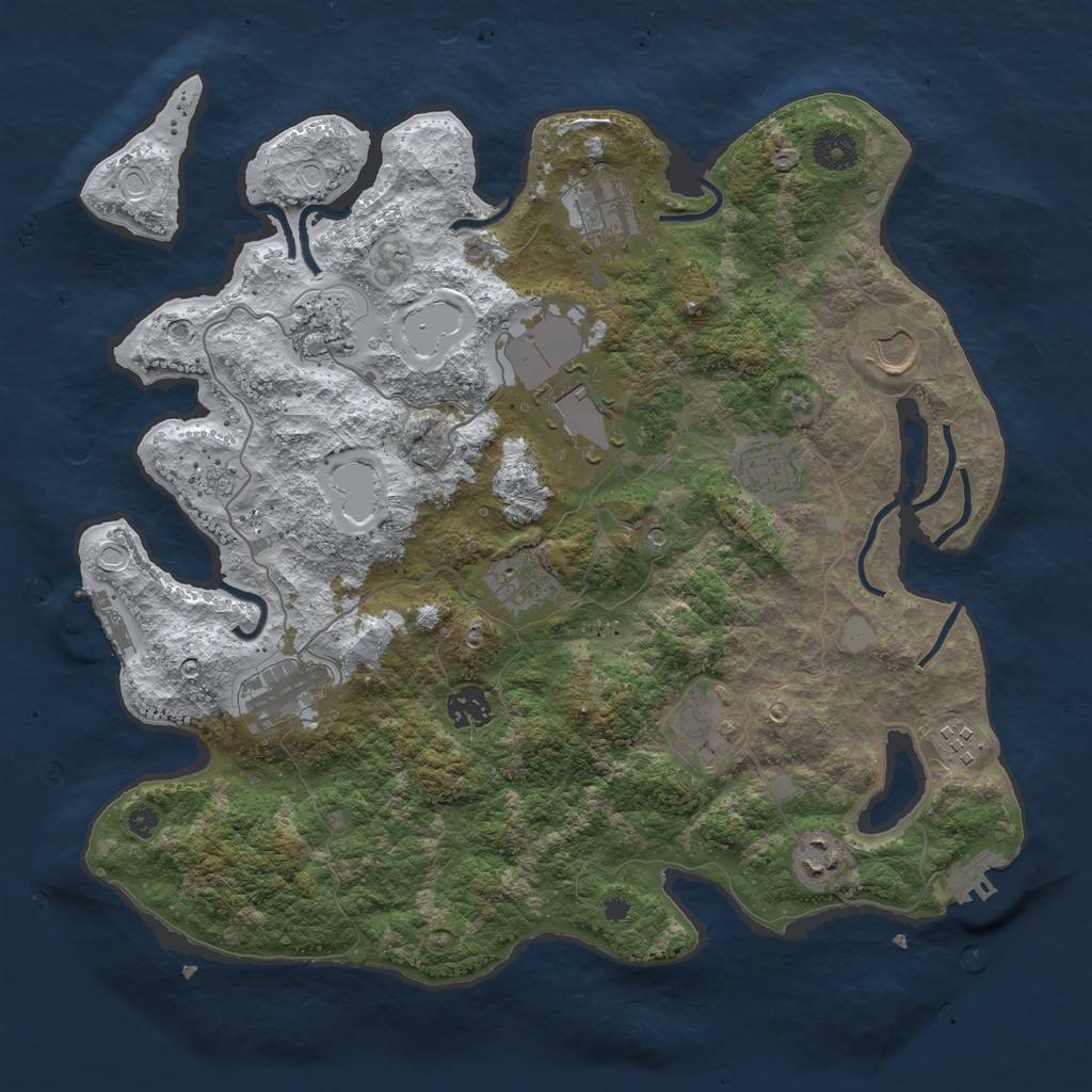 Rust Map: Procedural Map, Size: 3750, Seed: 753108, 20 Monuments