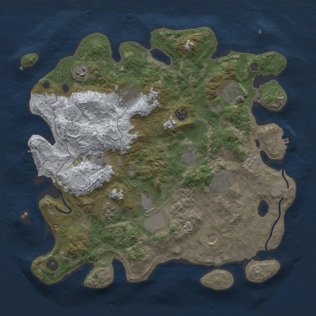 Rust Map: Procedural Map, Size: 4000, Seed: 1027326000, 19 Monuments