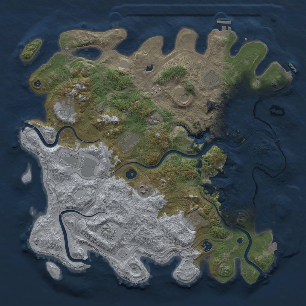 Rust Map: Procedural Map, Size: 4400, Seed: 2740020, 16 Monuments
