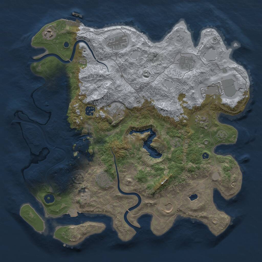 Rust Map: Procedural Map, Size: 4000, Seed: 246709541, 15 Monuments