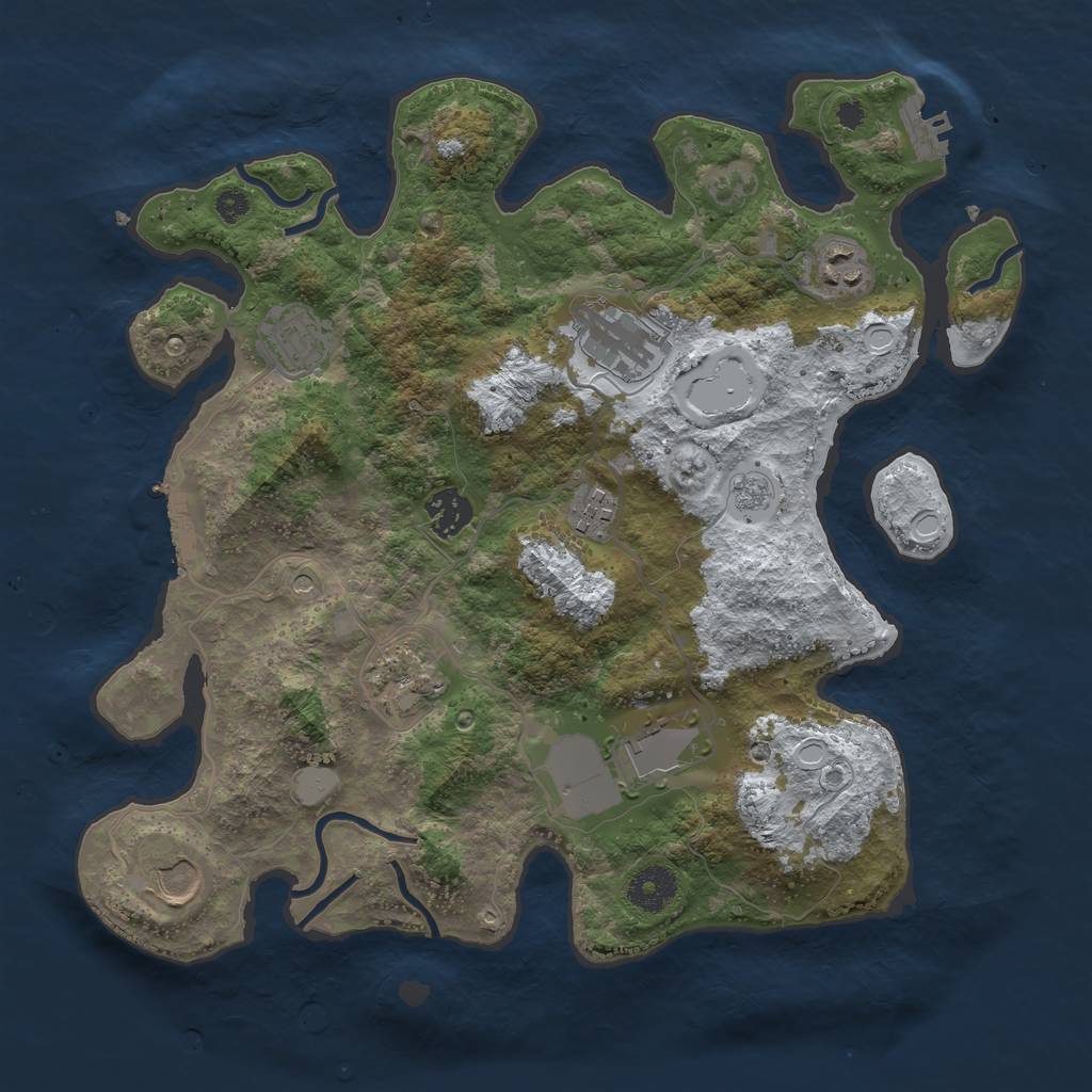Rust Map: Procedural Map, Size: 3500, Seed: 699675946, 17 Monuments