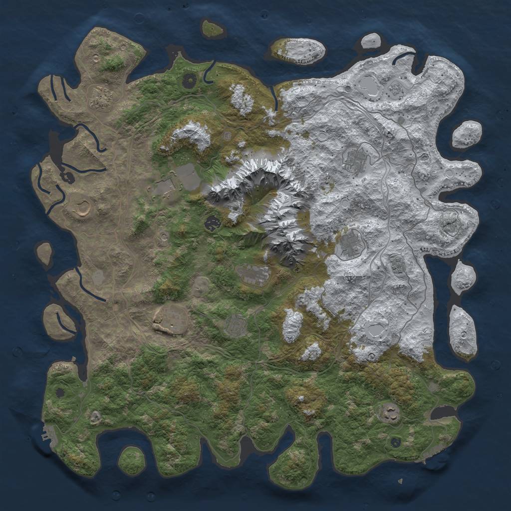 Rust Map: Procedural Map, Size: 5000, Seed: 976757700, 20 Monuments