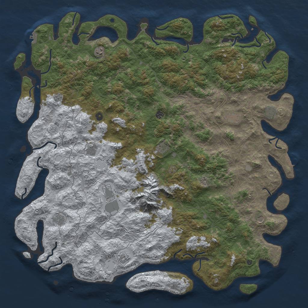 Rust Map: Procedural Map, Size: 6000, Seed: 113153616, 20 Monuments