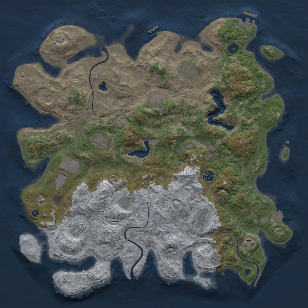 Rust Map: Procedural Map, Size: 4350, Seed: 556317462, 17 Monuments