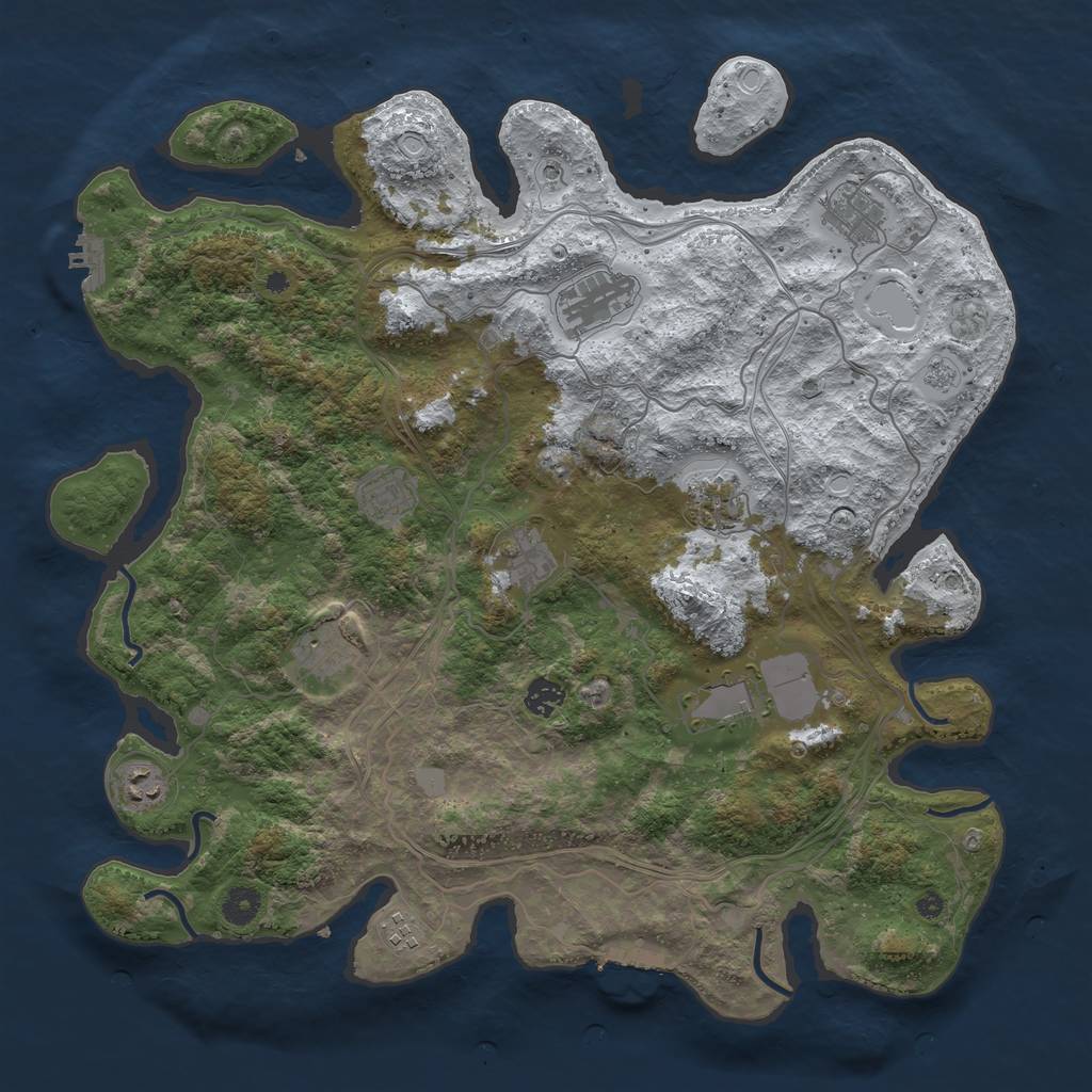 Rust Map: Procedural Map, Size: 4250, Seed: 1926227325, 19 Monuments