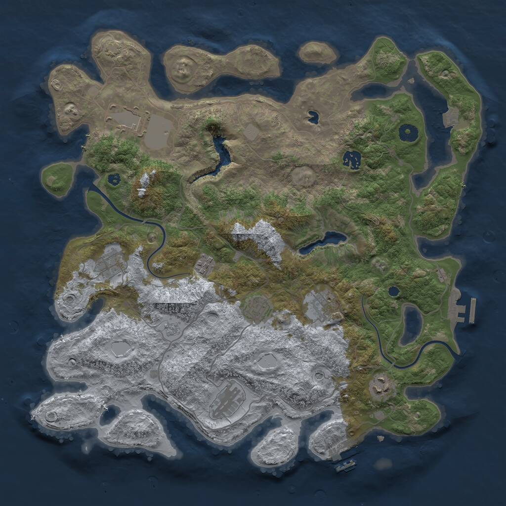 Rust Map: Procedural Map, Size: 4000, Seed: 367331356, 14 Monuments