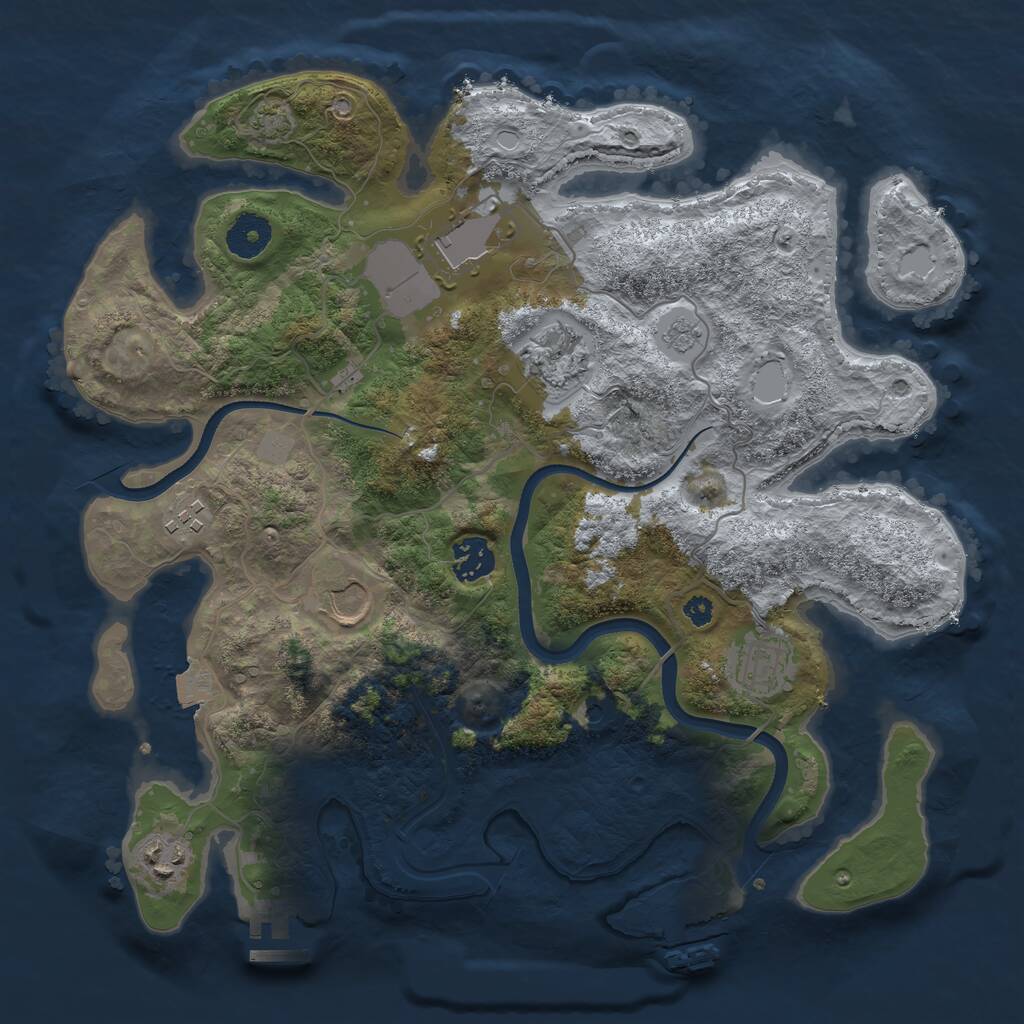 Rust Map: Procedural Map, Size: 3500, Seed: 196, 13 Monuments