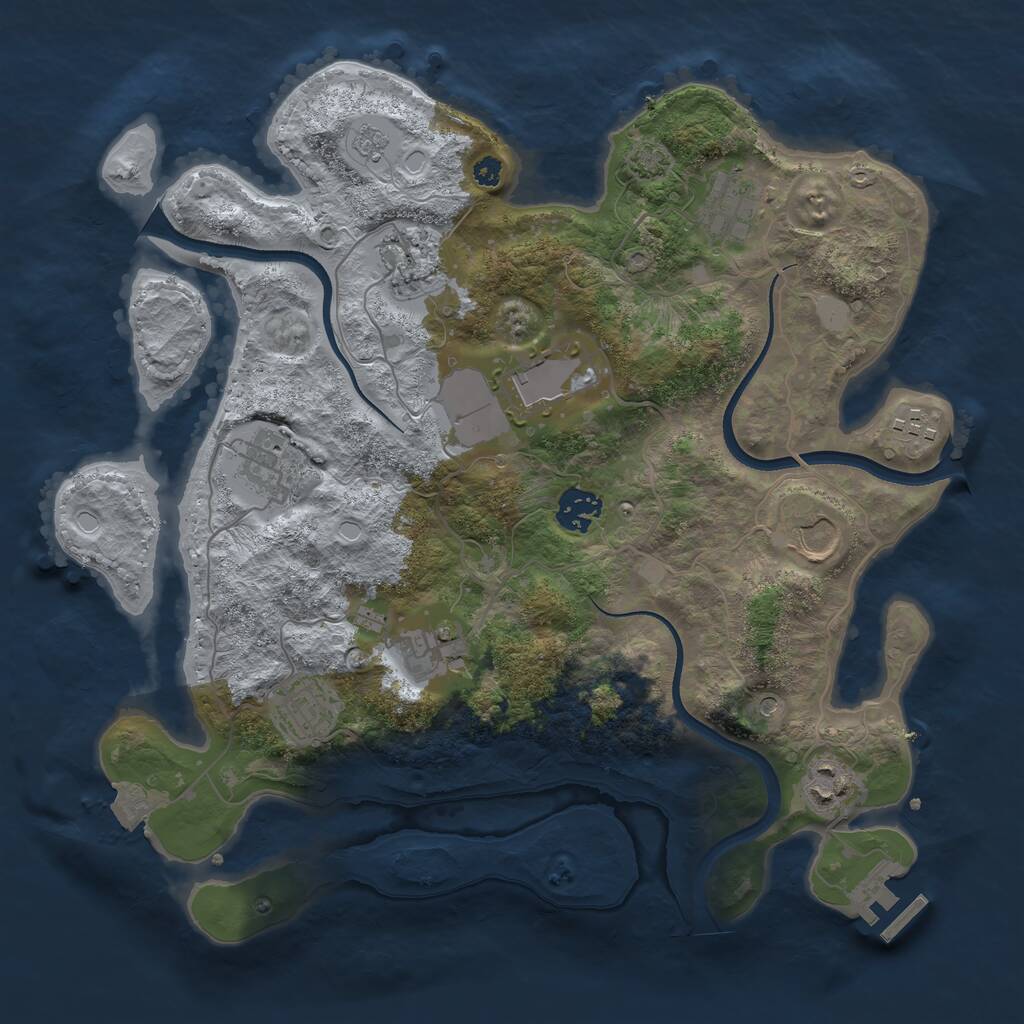 Rust Map: Procedural Map, Size: 3500, Seed: 1344099342, 15 Monuments