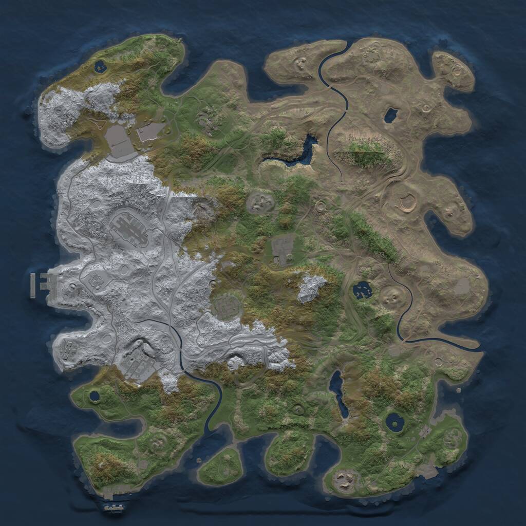Rust Map: Procedural Map, Size: 4250, Seed: 616741520, 16 Monuments