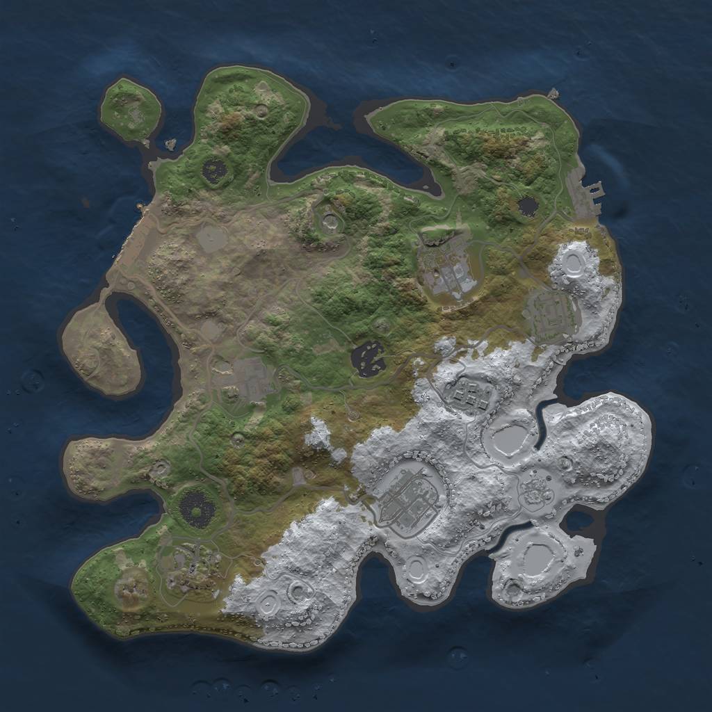 Rust Map: Procedural Map, Size: 3000, Seed: 835584909, 16 Monuments