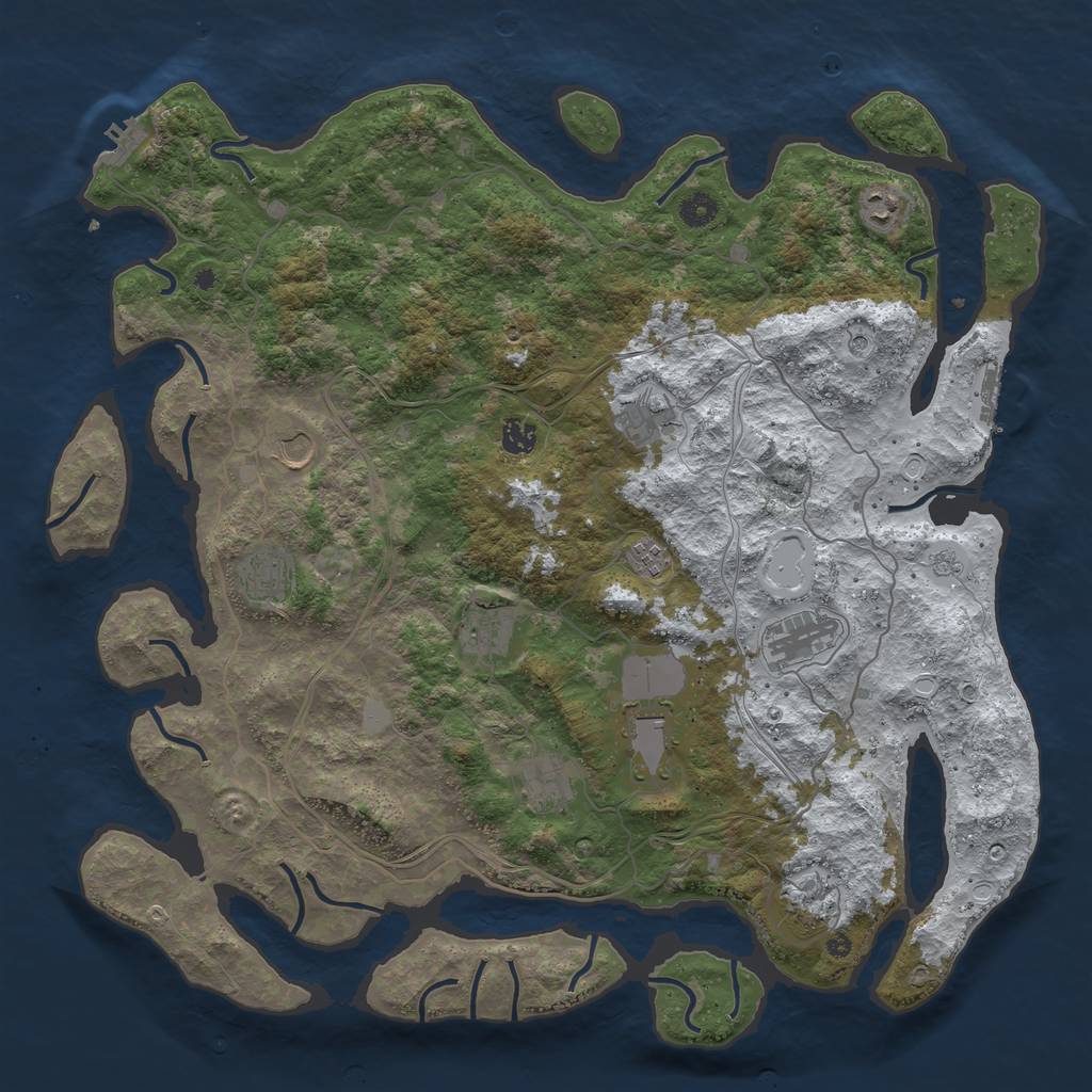 Rust Map: Procedural Map, Size: 4500, Seed: 251323000, 20 Monuments