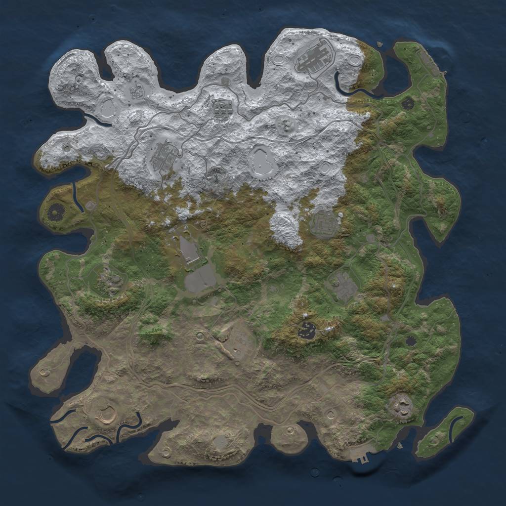 Rust Map: Procedural Map, Size: 4250, Seed: 5500, 20 Monuments