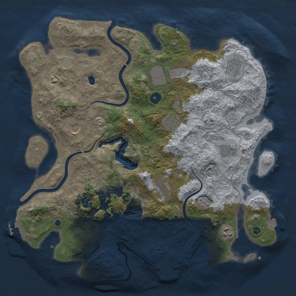 Rust Map: Procedural Map, Size: 4000, Seed: 71892612, 15 Monuments