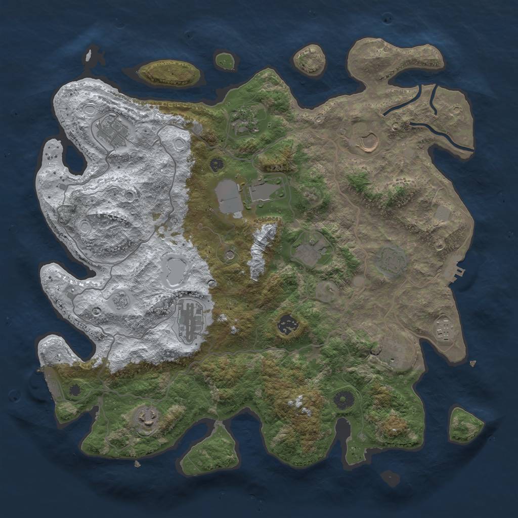 Rust Map: Procedural Map, Size: 4000, Seed: 1568979458, 20 Monuments