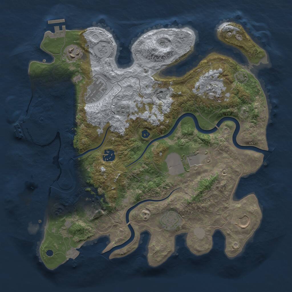 Rust Map: Procedural Map, Size: 3500, Seed: 570697784, 15 Monuments