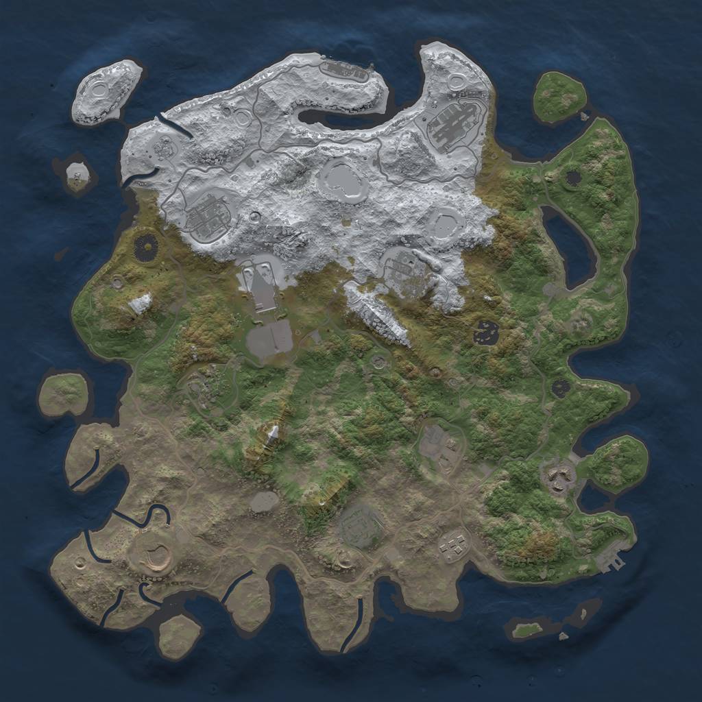 Rust Map: Procedural Map, Size: 4000, Seed: 1469916463, 20 Monuments