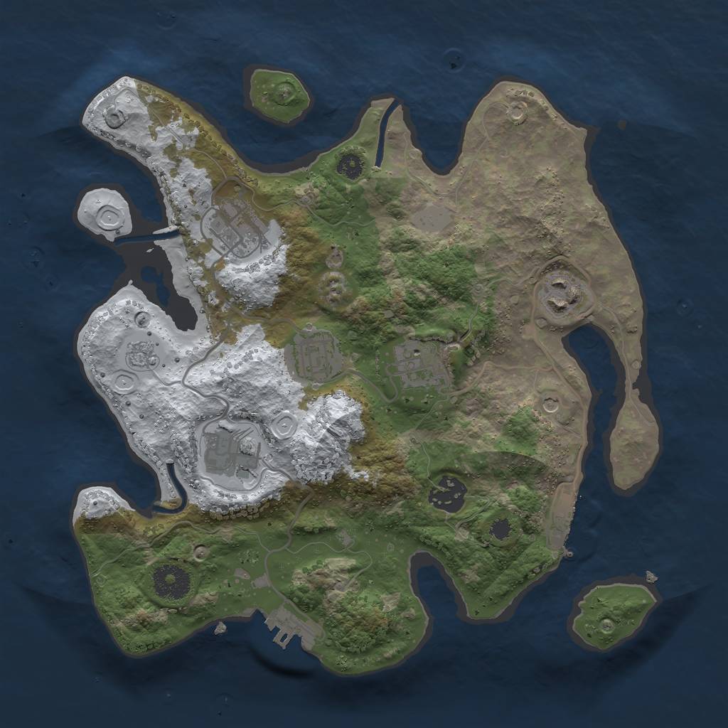 Rust Map: Procedural Map, Size: 3000, Seed: 560442789, 15 Monuments