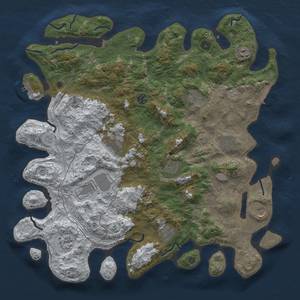 Thumbnail Rust Map: Procedural Map, Size: 4500, Seed: 1636084454, 20 Monuments