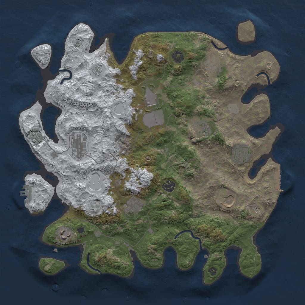 Rust Map: Procedural Map, Size: 3750, Seed: 124445, 19 Monuments