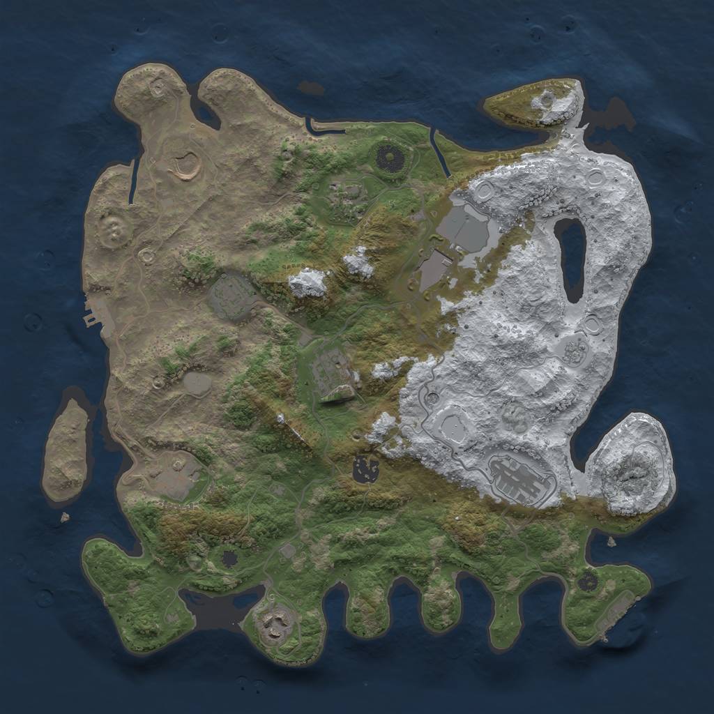 Rust Map: Procedural Map, Size: 3800, Seed: 637132134, 18 Monuments