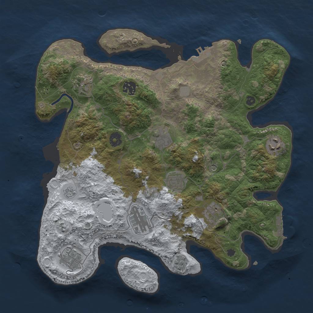 Rust Map: Procedural Map, Size: 3400, Seed: 3561471, 18 Monuments