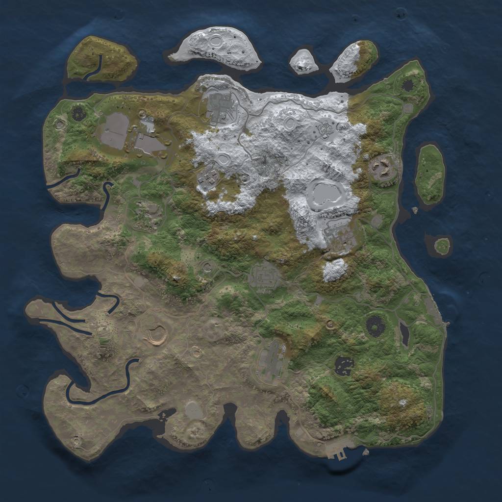 Rust Map: Procedural Map, Size: 3751, Seed: 5680, 19 Monuments